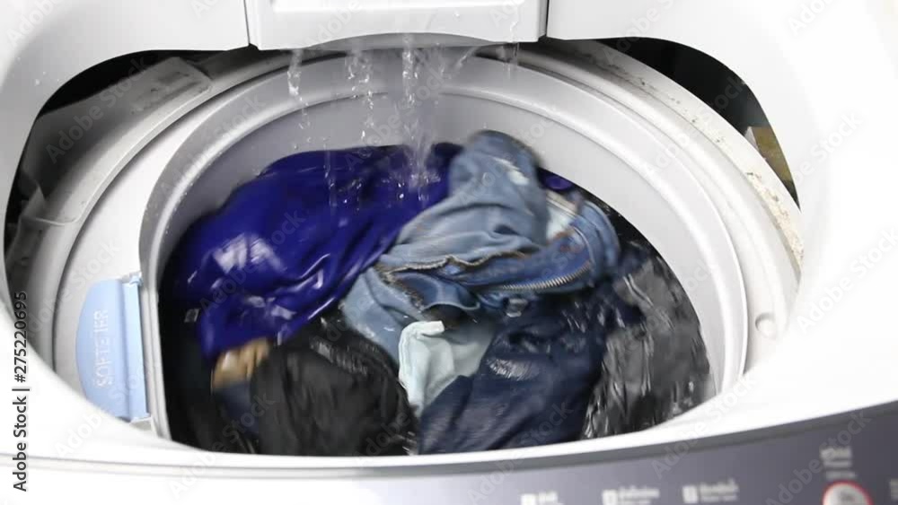 Close up The washing machine is working. Close up The washing machine is working.