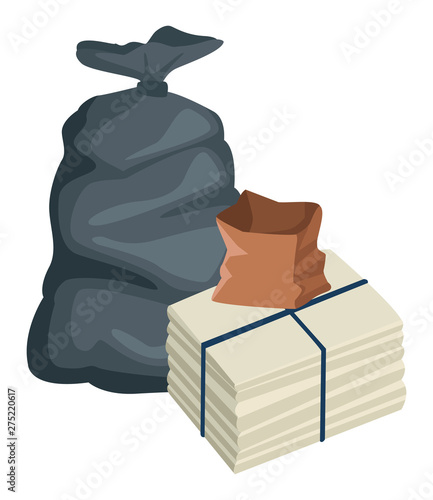 garbage bag and paper bag