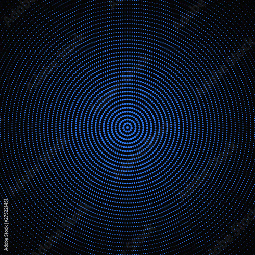 Halftone geometric round circle pattern background - abstract vector graphic from dots