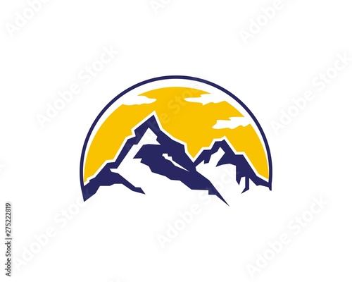 Mountain icon logo business template vector