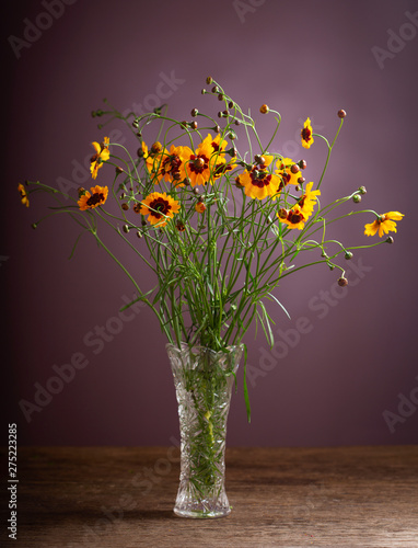 still life with bouquet of summer flowers
