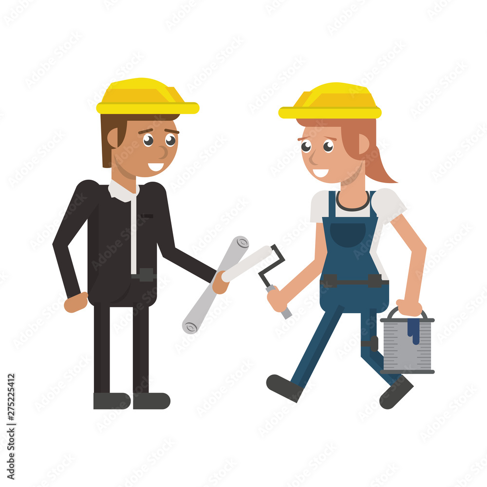 Construction workers with tools cartoons Construction workers with tools cartoons