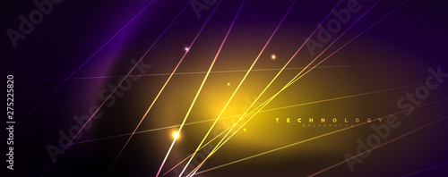 Color light with lines, outer space background, bright rays