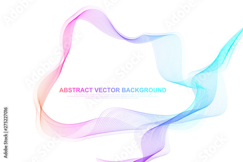 Abstract colorful wave lines background. Geometric template for your design brochure, flyer, report, website, banner. Vector illustration