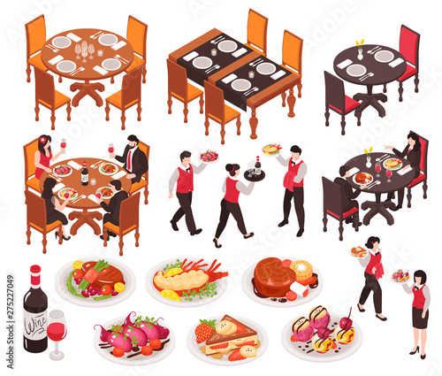 Isometric Restaurant Constructor Set