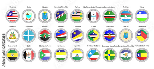 Set of vector icons. Flags of Maranhao state, Brazil. 3D illustration.    photo