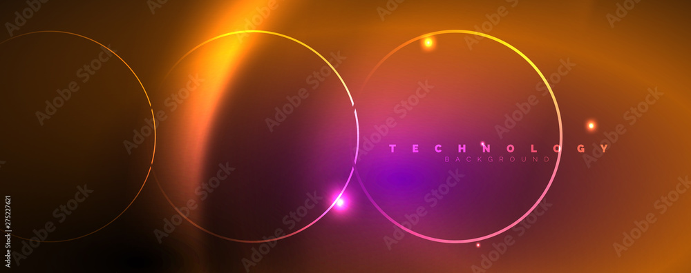 Shiny neon lights, dark abstract background with blurred magic neon light curved lines Shiny neon lights, dark abstract background with blurred magic neon light curved lines