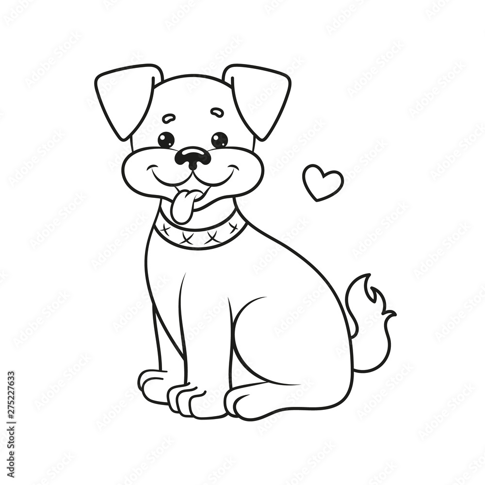 Fototapeta premium Coloring page with a dog. Vector Illustration.