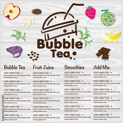 bubble tea menu graphic template