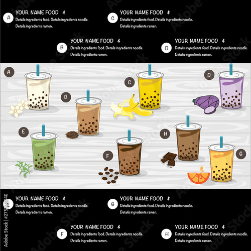 bubble tea menu graphic template