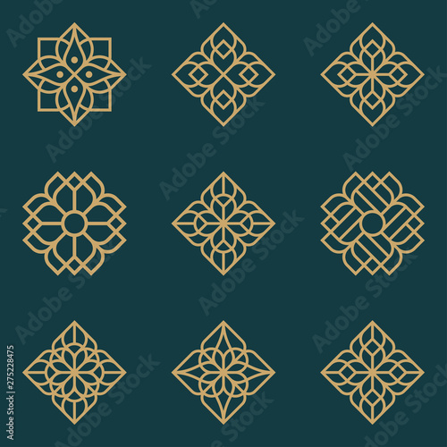 Flower and ornament logo design concept.