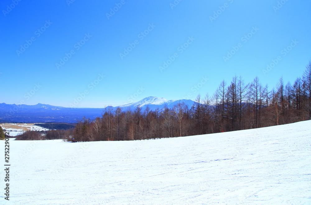 スキー場の風景　浅間山