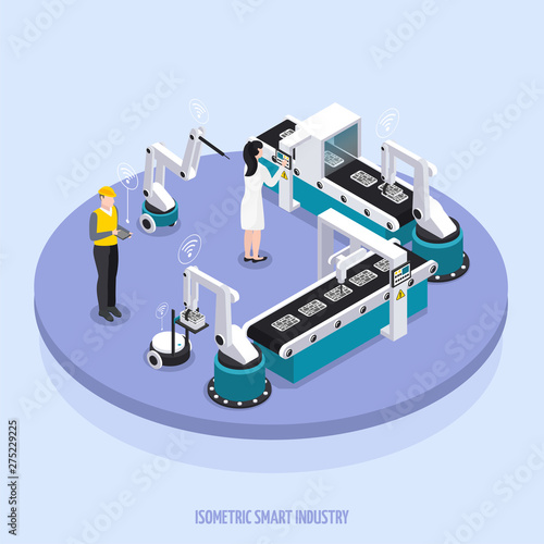 Isometric Smart Industry Background