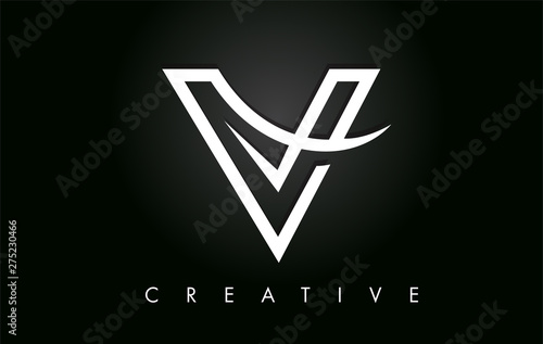 V Letter Design Logo. Letter V Icon Logo with Modern Swoosh
