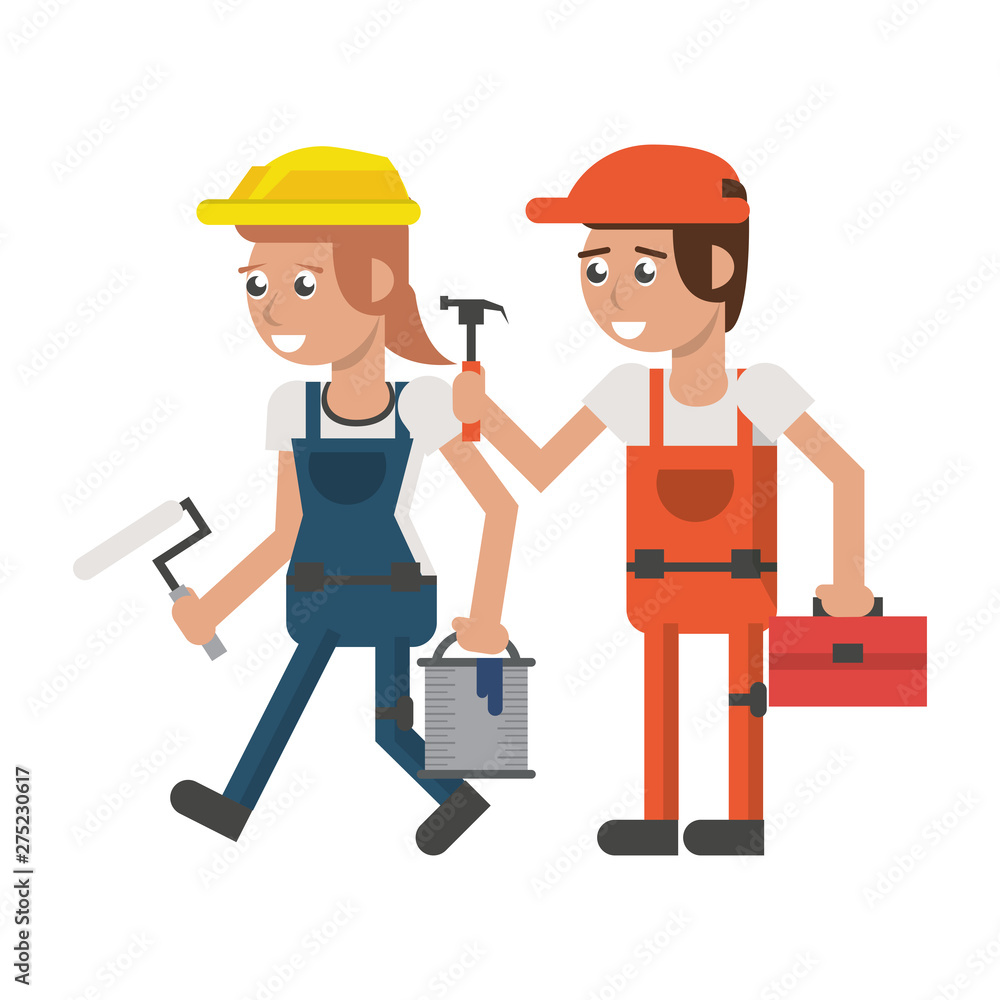 Construction workers with tools cartoons Construction workers with tools cartoons