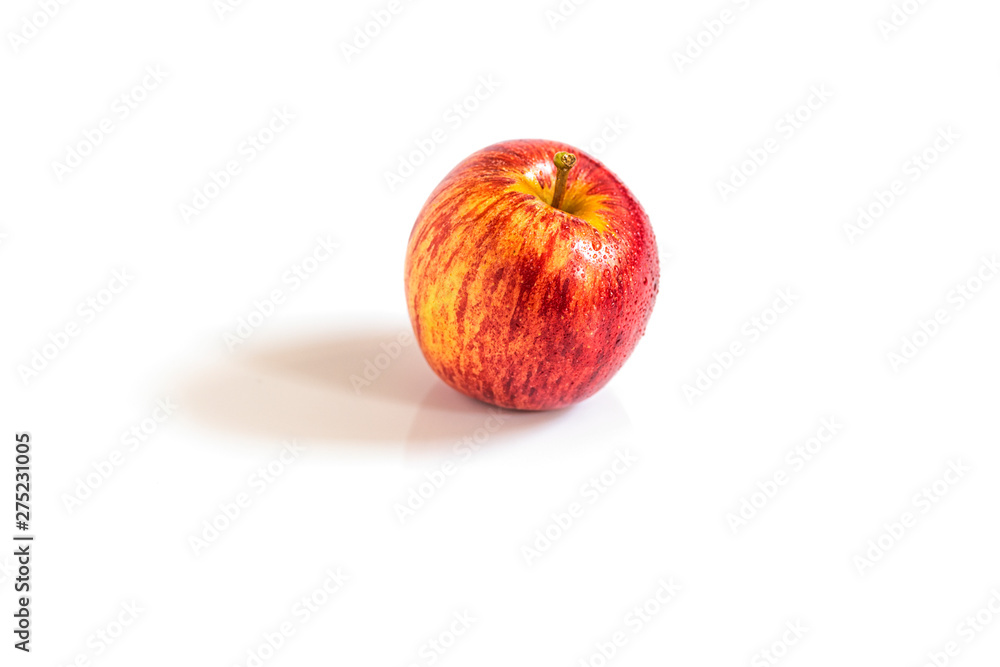 Isolated apple. Whole red, pink apple fruit isolated on white background. Isolated apple. Whole red, pink apple fruit isolated on white background.