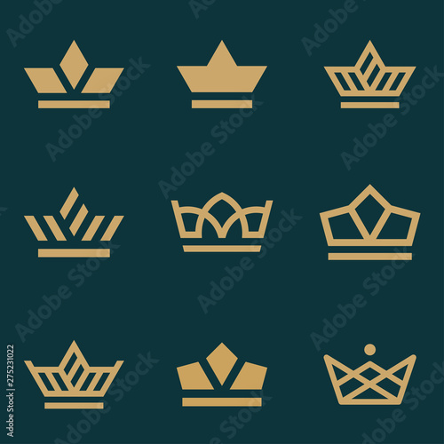 Crown logo design concept. Universal crown logo and icon.