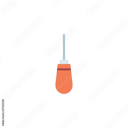 Awl groover flat icon, vector sign, Tailor equipment colorful pictogram isolated on white. Symbol, logo illustration. Flat style design