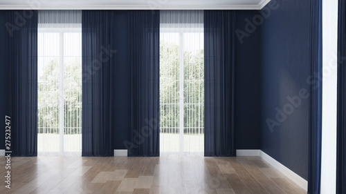 Modern house interior. Empty room. 3D rendering.