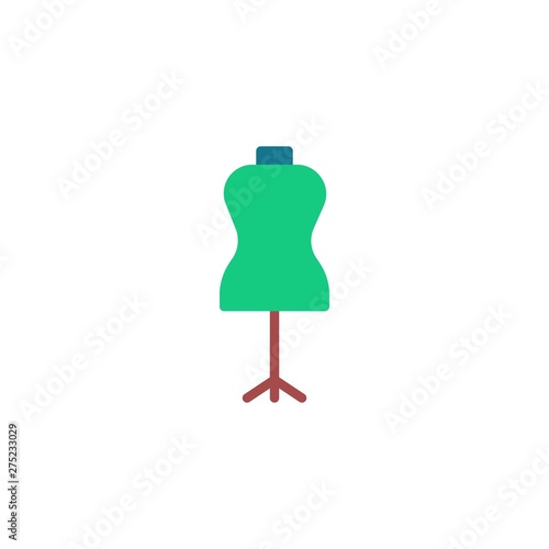 Tailors dummy flat icon, Dressmaker model vector sign, Sewing Mannequin colorful pictogram isolated on white. Symbol, logo illustration. Flat style design