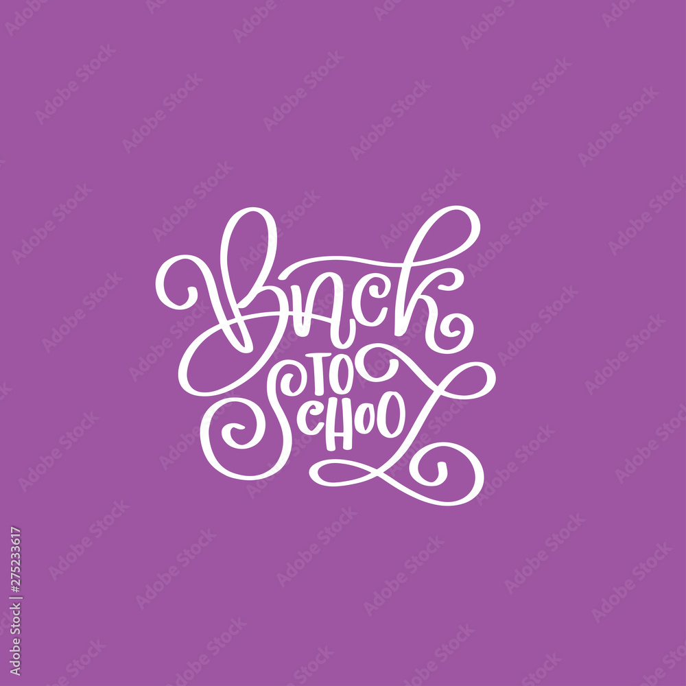 Welcome back to school cartoon handdrawn lettering