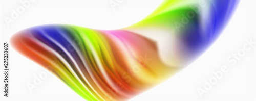Modern techno Fluid color flow on white colorful poste. Art for your design