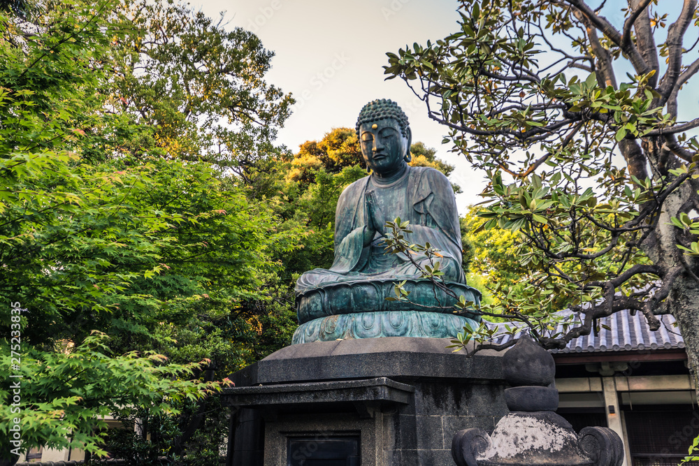 Tokyo - May 23, 2019: Tennoji temple in Tokyo, Japan Tokyo - May 23, 2019: Tennoji temple in Tokyo, Japan