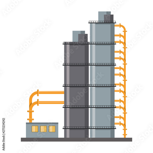 Petroleum oil refinery plant with machinery