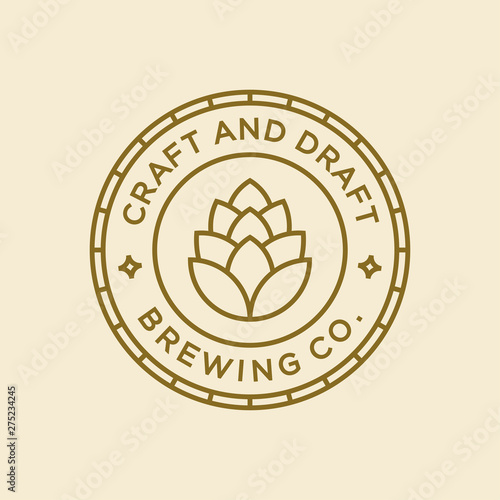 Brewery logo design concept. Universal brewery badge logo.
