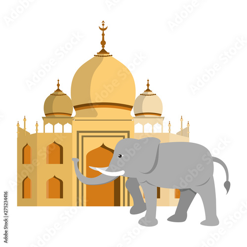 indian building monuments icon cartoon