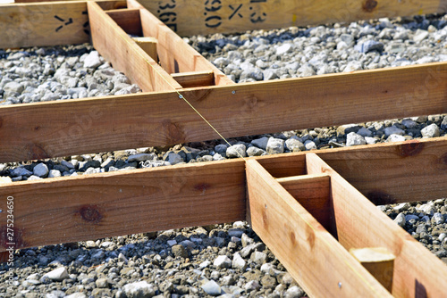 Bilde på lerret Exterior construction: Concrete slab making for parking lot