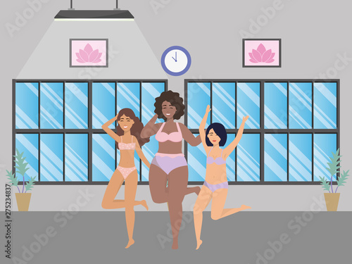 Women avatars in underwear design