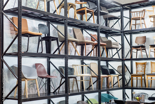 modern design chair show in exhibition room