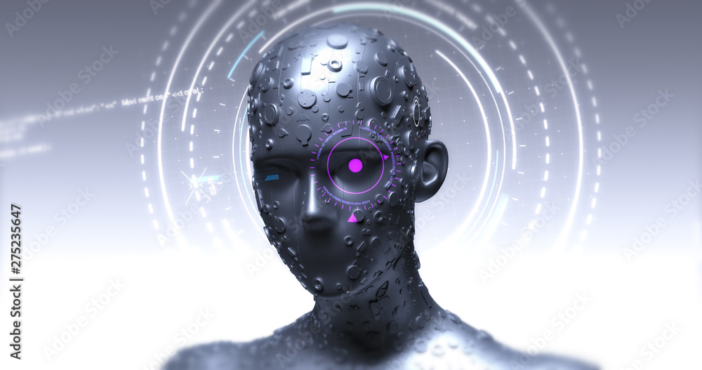 Advanced AI Robot Machine Learning - Technology Related 3D Illustration Render Concept Advanced AI Robot Machine Learning - Technology Related 3D Illustration Render Concept