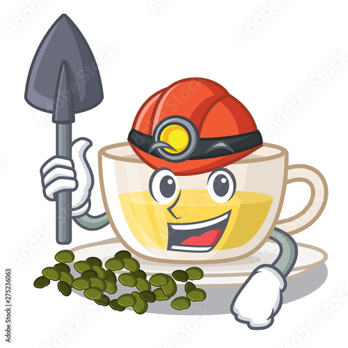 Miner cup oolong tea in cartoon shape