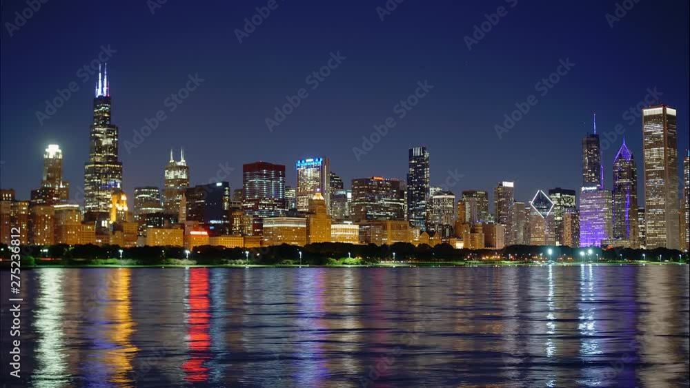 Awesome time lapse shot of Chicago skyline - travel photography Awesome time lapse shot of Chicago skyline - travel photography