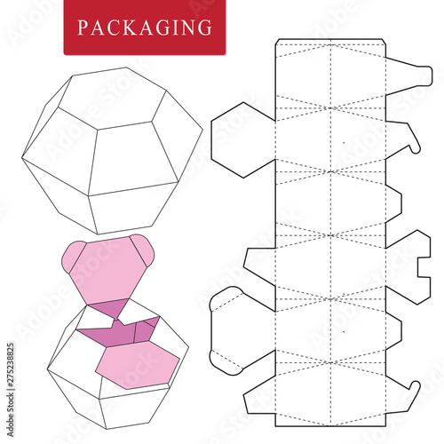 Package template.Vector Illustration of circle box.