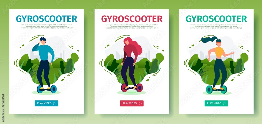 Mobile Landing Page Set Offers Riding Gyroscooter