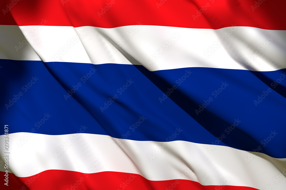 3d rendering of Thailand flag 3d rendering of Thailand flag