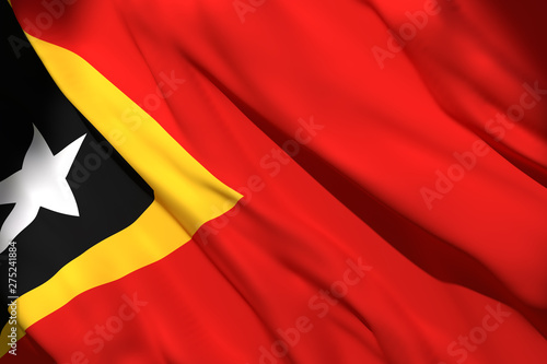 3d rendering of Timor-Leste flag photo