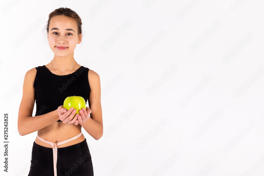 Young athletic girl isolated on white background. Young athletic girl isolated on white background.