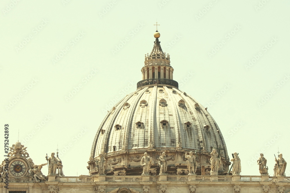 Saint Peter's Basilica in St. Peter's Square, Vatican City. Vatican Museum, Rome, Italy.