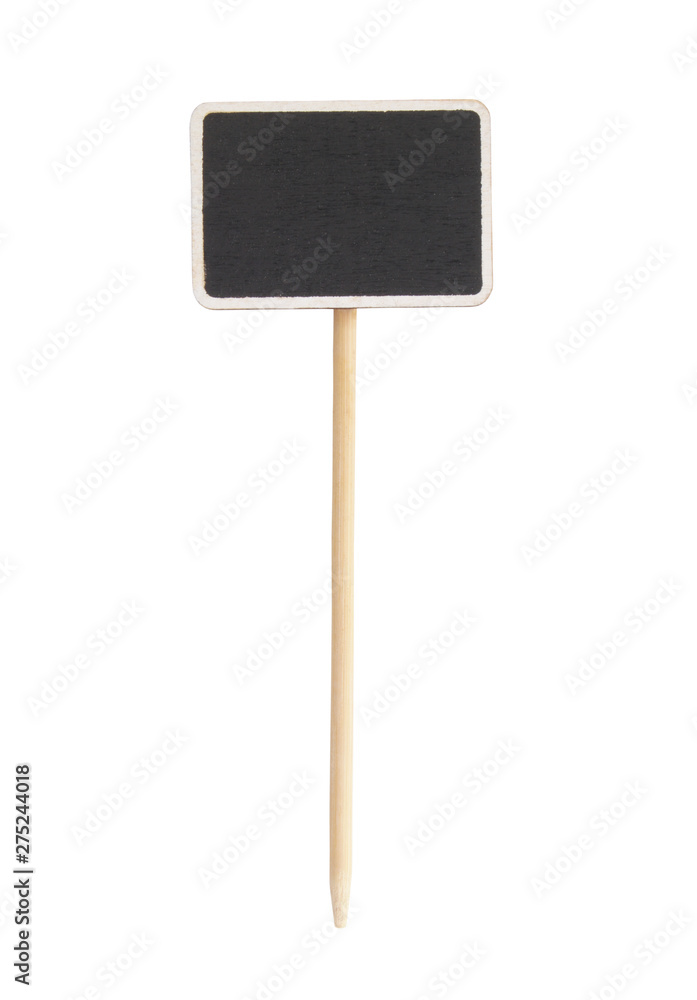 Blank blackboard label, chalkboard label, garden mark and price tag isolated on a white background Blank blackboard label, chalkboard label, garden mark and price tag isolated on a white background