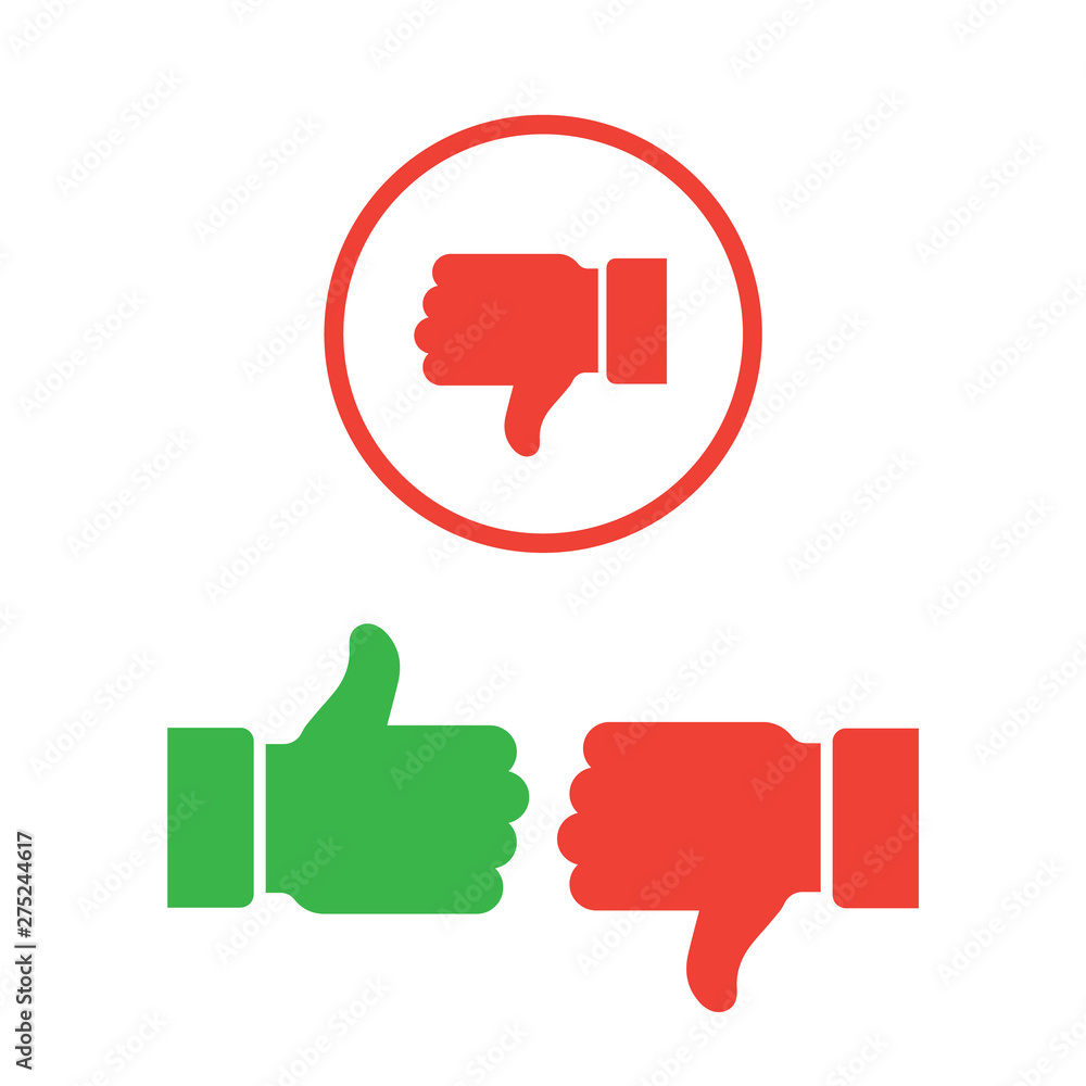 Like and dislike icons set. Thumb up symbol, finger up icon. like and ...