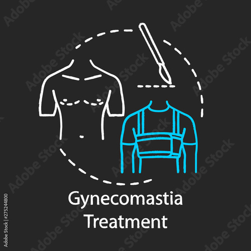 Gynecomastia treatment chalk icon