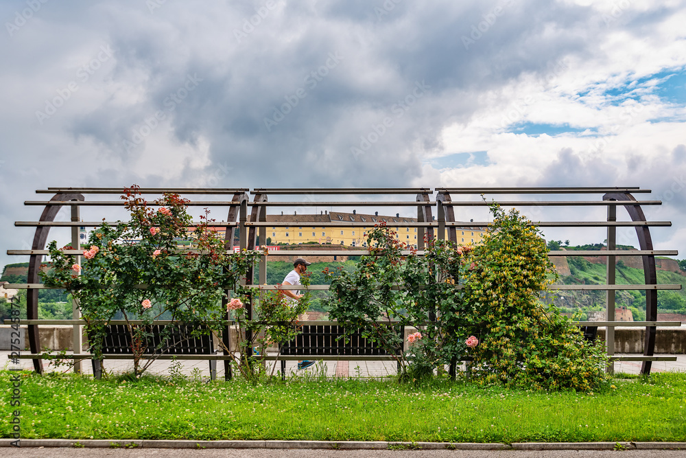 Promenade at the Belgrade Quay and Petrovaradin fortress Promenade at the Belgrade Quay and Petrovaradin fortress