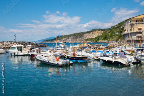 Marina of Massa Lubrense, marine city near Sorrento, full of tourist boats in the summer season photo