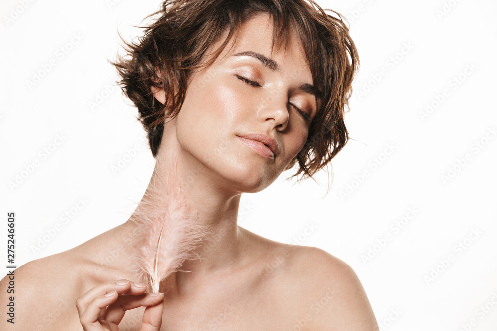 Beauty portrait of a lovely young topless woman Beauty portrait of a lovely young topless woman