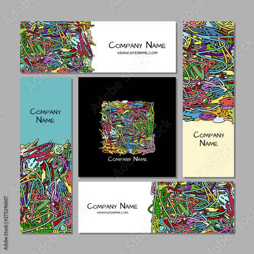 Business cards design, colorful abstract background