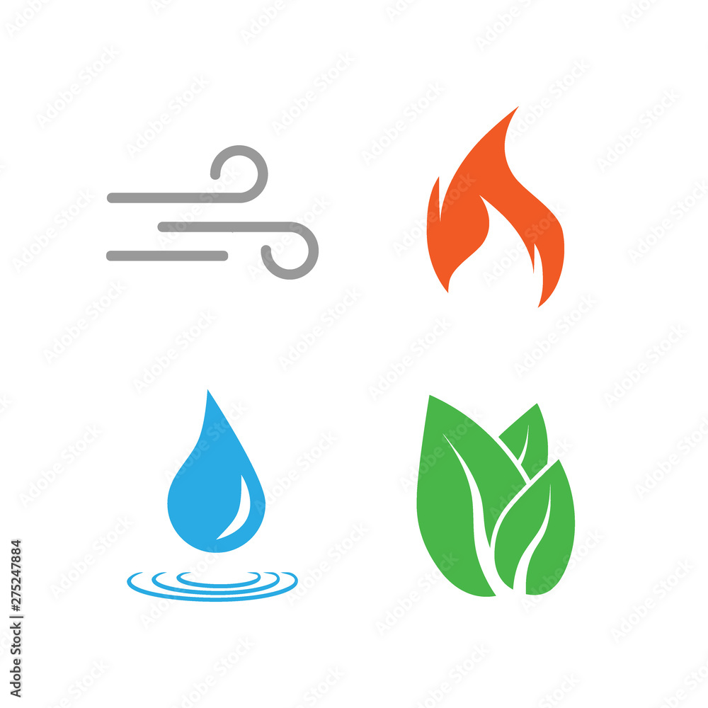 Obraz premium Four elements symbol. Vector illustration, flat design.